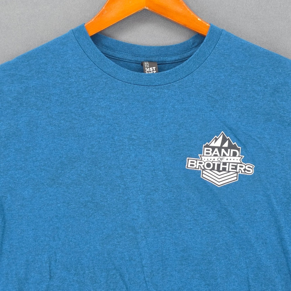District Men Blue Band of Brothers Colorado Horn Creek Eagle Graphic T-Shirt M